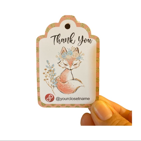 Clothing Hanging Tag , Than You Tags, 100 Poshmark Thank You Note - Picture 1 of 12